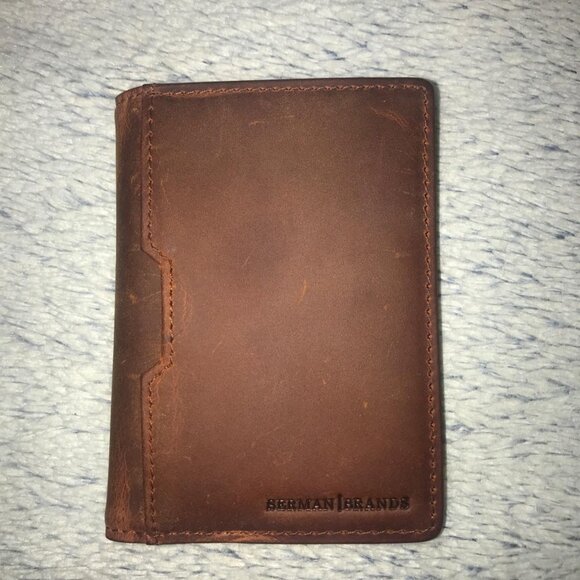 Men Brown Slim leather RFID Blocking Minimalist Card Front Pocket Wallets - Picture 4 of 10